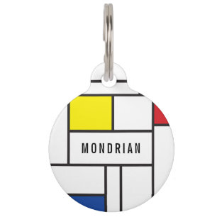 Mondrian Minimalist Geometric De Stijl Modern Art Pet Tag