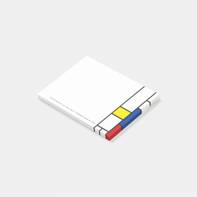 Mondrian Minimalist Geometric De Stijl Modern Art Post-it Notes (Angled)