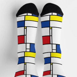 Mondrian Minimalist Geometric De Stijl Modern Art Socks