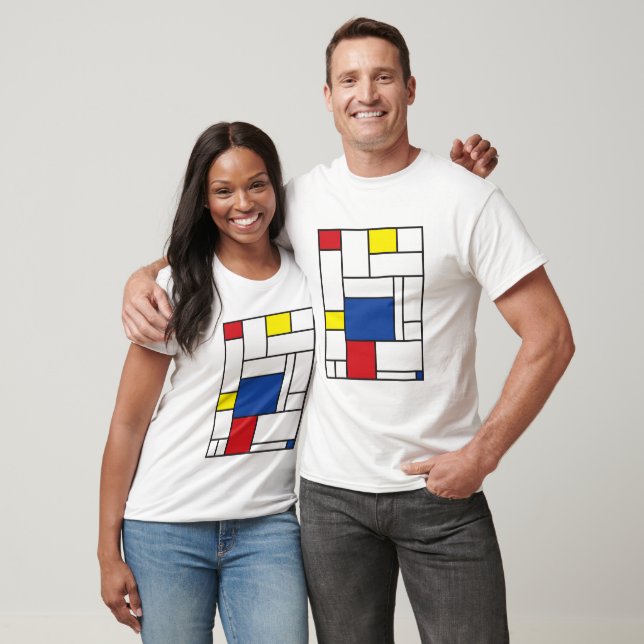 Mondrian Minimalist Geometric De Stijl Modern Art T-Shirt (Unisex)