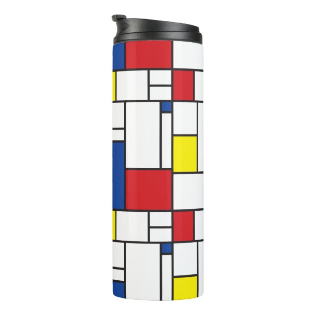 Mondrian Minimalist Geometric De Stijl Modern Art Thermal Tumbler (Rotated Right)