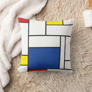 Mondrian Minimalist Geometric De Stijl Modern Art Throw Pillow