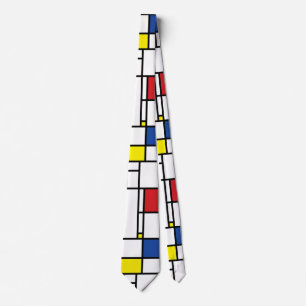 Mondrian Minimalist Geometric De Stijl Modern Art Tie