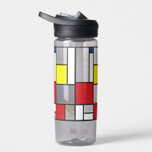 Mondrian Minimalist Geometric De Stijl Modern Art Water Bottle