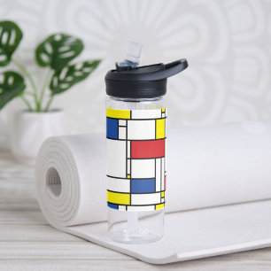 Mondrian Minimalist Geometric De Stijl Modern Art Water Bottle