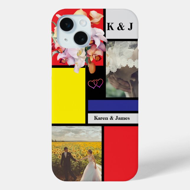 Mondrian Minimalist Geometric personalized photo Case-Mate iPhone Case (Back)