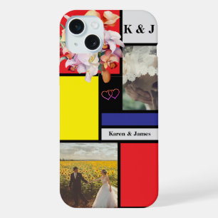 Mondrian Minimalist Geometric personalized photo iPhone 15 Plus Case