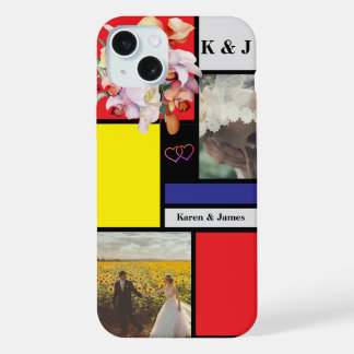 Mondrian Minimalist Geometric personalized photo iPhone 15 Plus Case