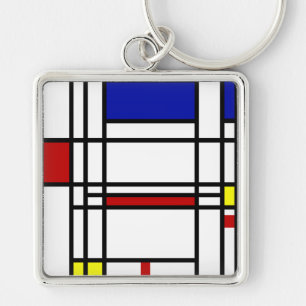 Mondrian Modern Art Keychain