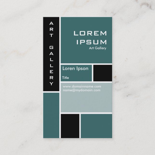 Mondrian - Moss Green Business Card (Front)
