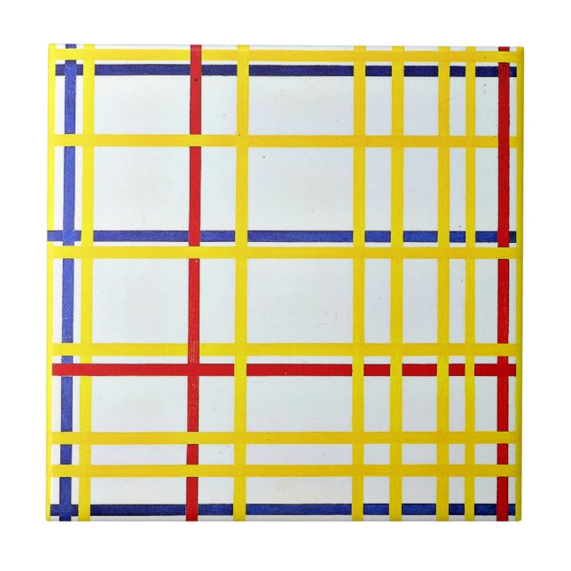 Mondrian - New York City I, abstract art Tile (Front)
