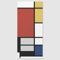 Mondrian Painting Red Plane Yellow Black Grey Blue