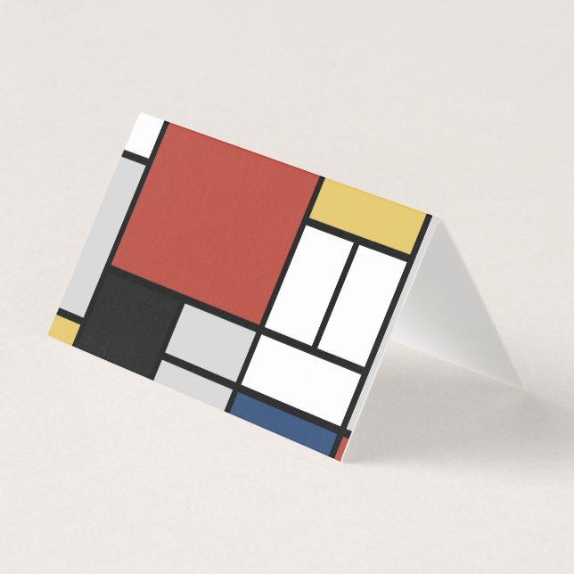 Mondrian Painting Red Plane Yellow Black Grey Blue (Front)