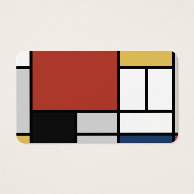 Mondrian Painting Red Plane Yellow Black Grey Blue (Front)