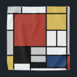 Mondrian Painting Red Plane Yellow Black Grey Blue Bandana<br><div class="desc">Composition with Large Red Plane, Yellow, Black, Grey, and Blue Piet Mondrian began to create the definitive abstract paintings in the 1920s for which he is best known for. He kept his palette limited to white, black, and grey in addition to the three primary colours, red, yellow, and blue. His...</div>