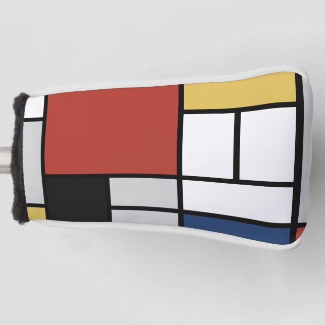 Mondrian Painting Red Plane Yellow Black Grey Blue Golf Head Cover (Front)