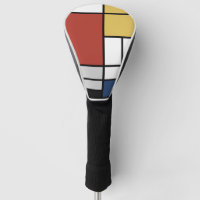 Mondrian Painting Red Plane Yellow Black Grey Blue