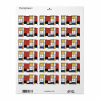 Mondrian Painting Red Plane Yellow Black Grey Blue