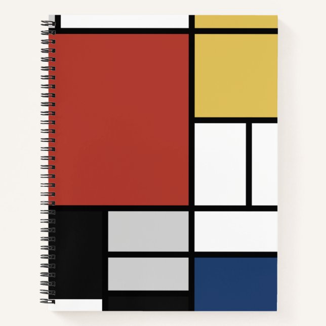 Mondrian Painting Red Plane Yellow Black Grey Blue Notebook (Front)