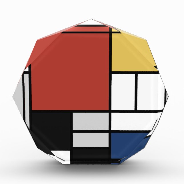 Mondrian Painting Red Plane Yellow Black Grey Blue Photo Block (Front)