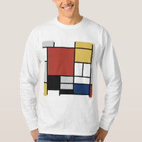 Mondrian Painting Red Plane Yellow Black Grey Blue