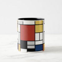 Mondrian Painting Red Plane Yellow Black Grey Blue