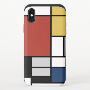 Mondrian Painting Red Plane Yellow Black Grey Blue iPhone XS Slider Case