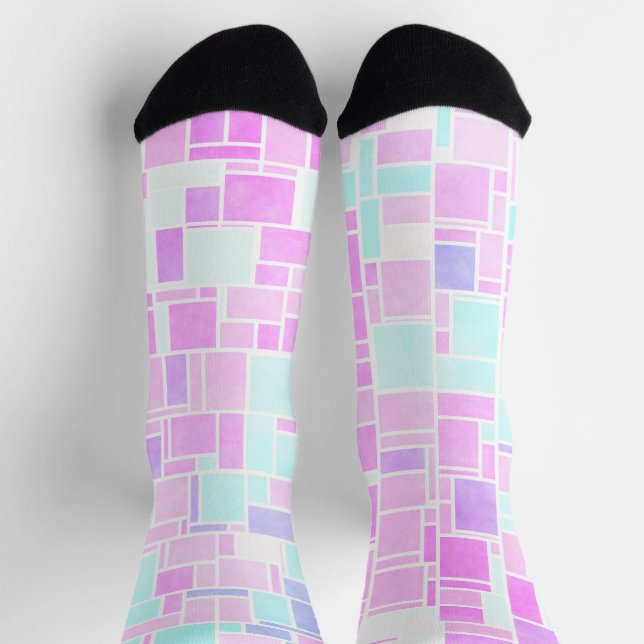 Mondrian Pastel 2 Socks (Top)