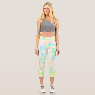 Mondrian Pastel 3 Capri Leggings