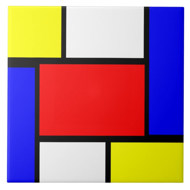 Mondrian Pattern Style Tile (Front)
