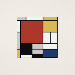 Mondrian Peinture Rouge Plane Jaune Noir Gris Bleu