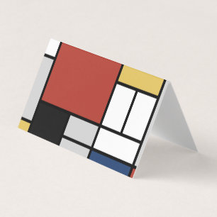 Mondrian Peinture Rouge Plane Jaune Noir Gris Bleu