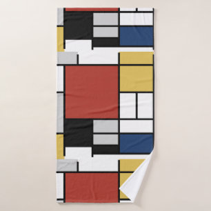 Mondrian Peinture Rouge Plane Jaune Noir Gris Bleu