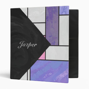 Mondrian Pink Purple White Print Binder