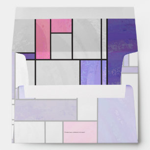 Mondrian Pink Purple White Print Envelope