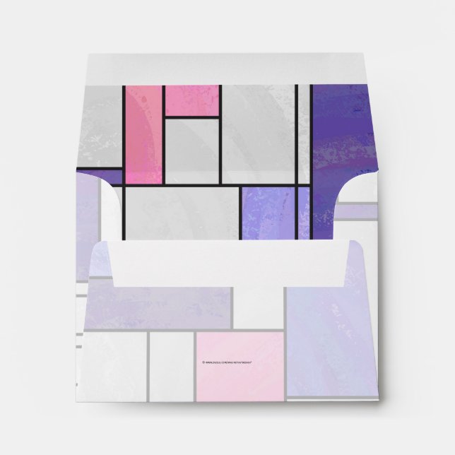 Mondrian Pink Purple White Print Envelopes (Back (Bottom))