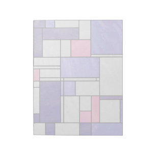 Mondrian Pink Purple White Print Notepad