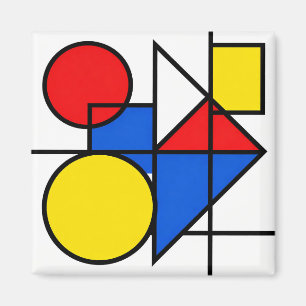 Mondrian Primary Color Composition Magnet