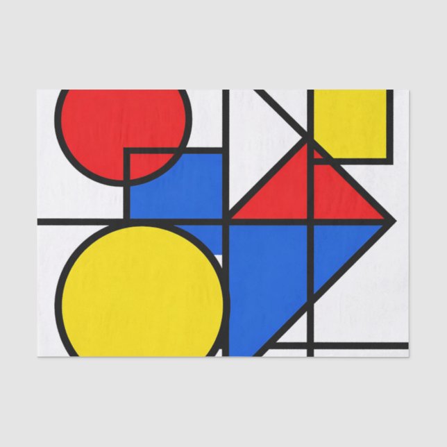 Mondrian Primary Color Composition Tissue Paper (Front)