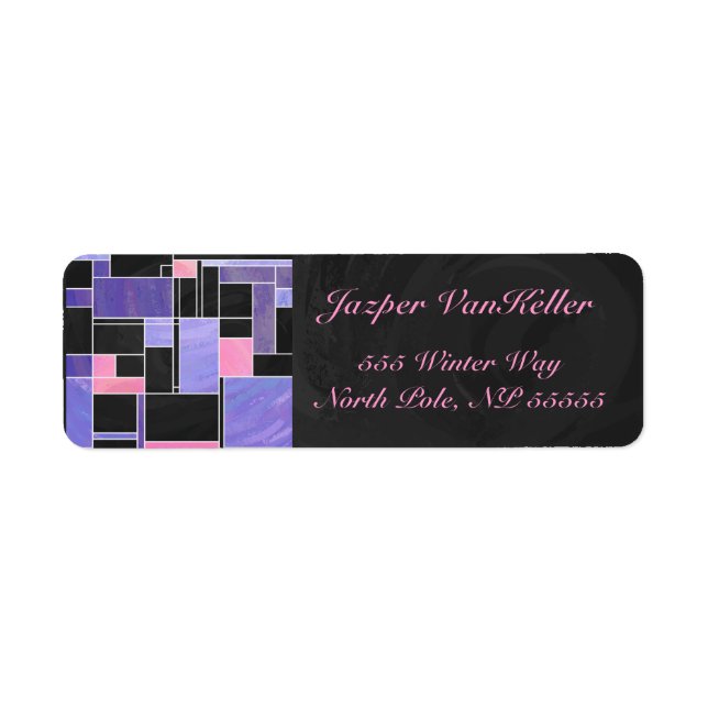 Mondrian Purple Pink Black Print (Front)