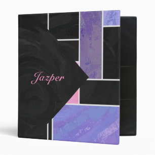 Mondrian Purple Pink Black Print Binder