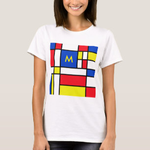 Mondrian Red Yellow Blue based on geometrical Tee