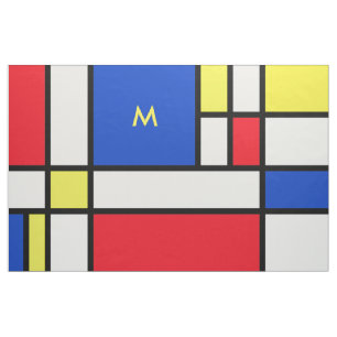Mondrian Red Yellow Blue Fabric