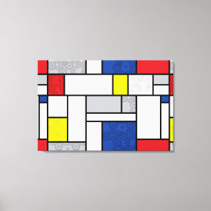 Mondrian Retro Circles Minimalist De Stijl Mod Art Canvas Print