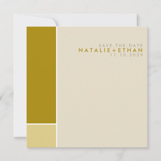 Mondrian Retro Mod Art Colourful Save The Date (Front)