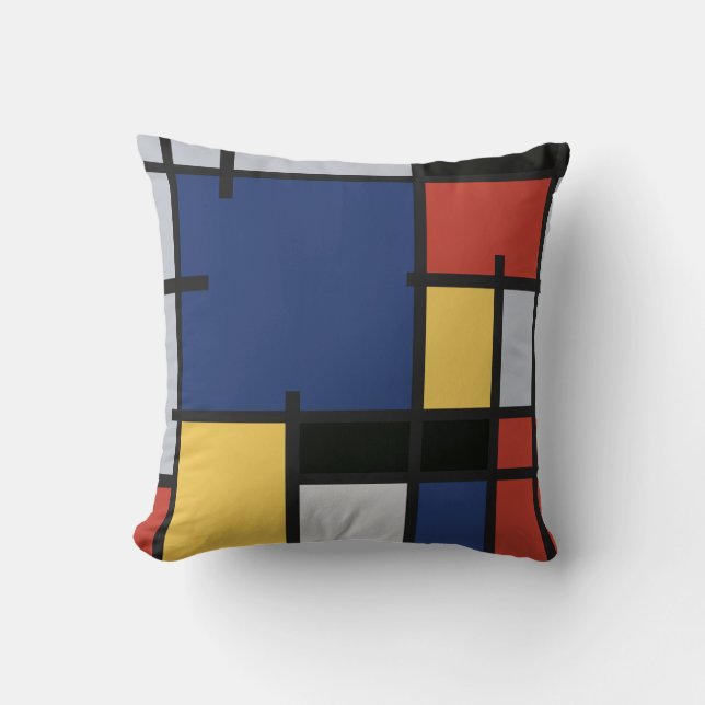 Mondrian’s Box Cushion – A Pop of Modern Art (Front)