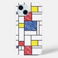 Mondrian Scribbles Minimalist De Stijl Modern Art