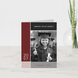 Mondrian Simple Colour Blocks Graduation Photo Thank You Card