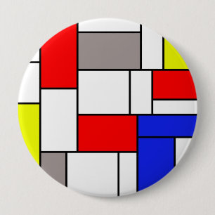 Mondrian style 4 inch round button