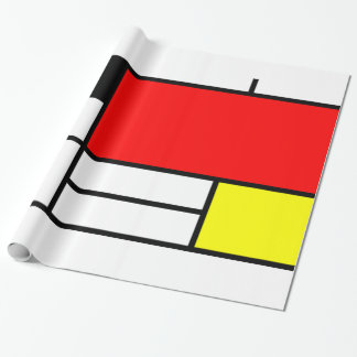 Mondrian style art wrapping paper